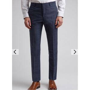 Ted Baker Pants Mens 40R Jim CT Navy Check Wool  Made in Italy NWT‎